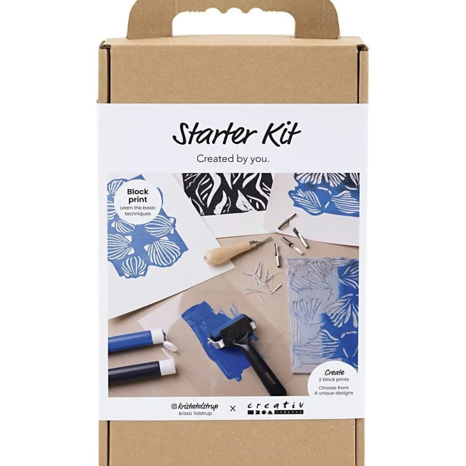 Creativ Company Starter Craft Kit Block Printing| Diy-Kits, Paints And Painting Accessories
