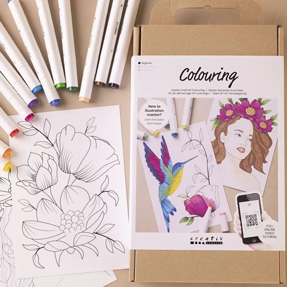 Creativ Company Starter Craft Kit Colouring| Felt Tips|Pencils And Chalks