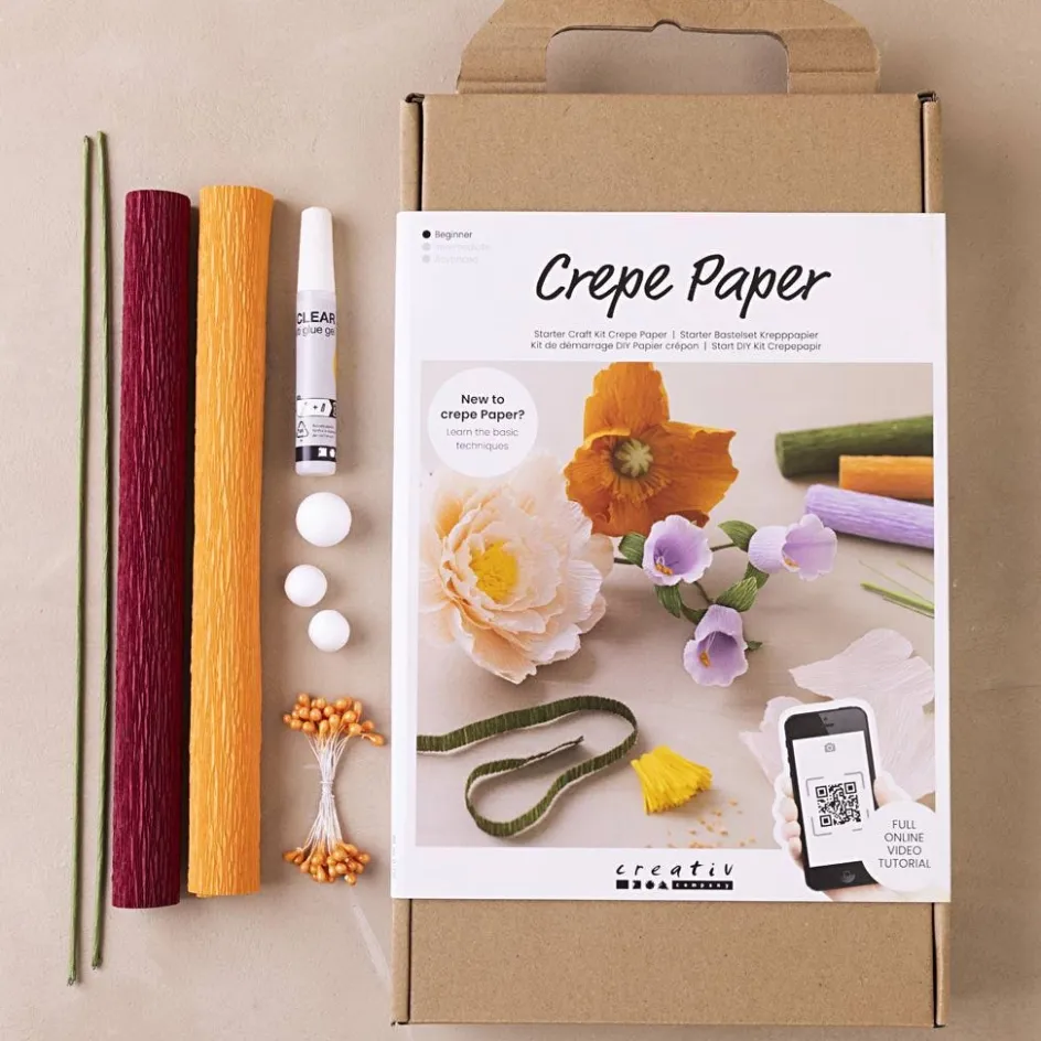 Creativ Company Starter Craft Kit Crepe Paper| Paper And Card|Diy-Kits, Paper Crafts