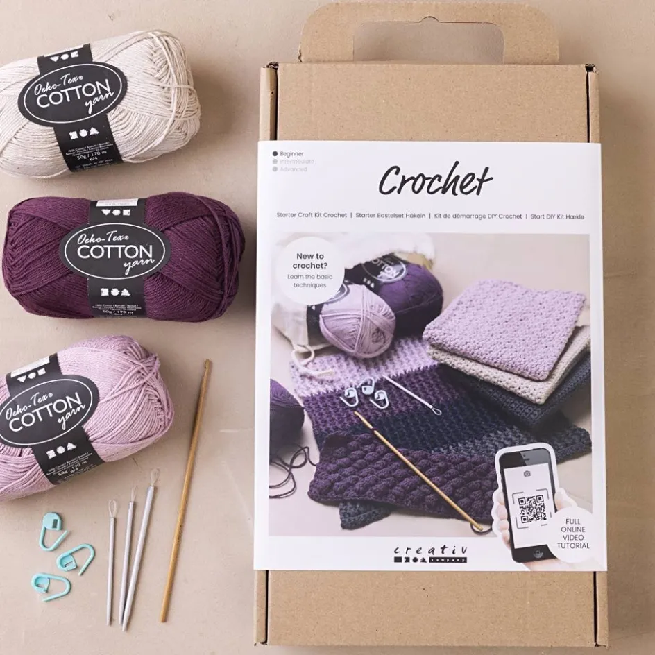 Creativ Company Starter Craft Kit Crochet| Yarn|Diy-Kits, Textiles And Yarn
