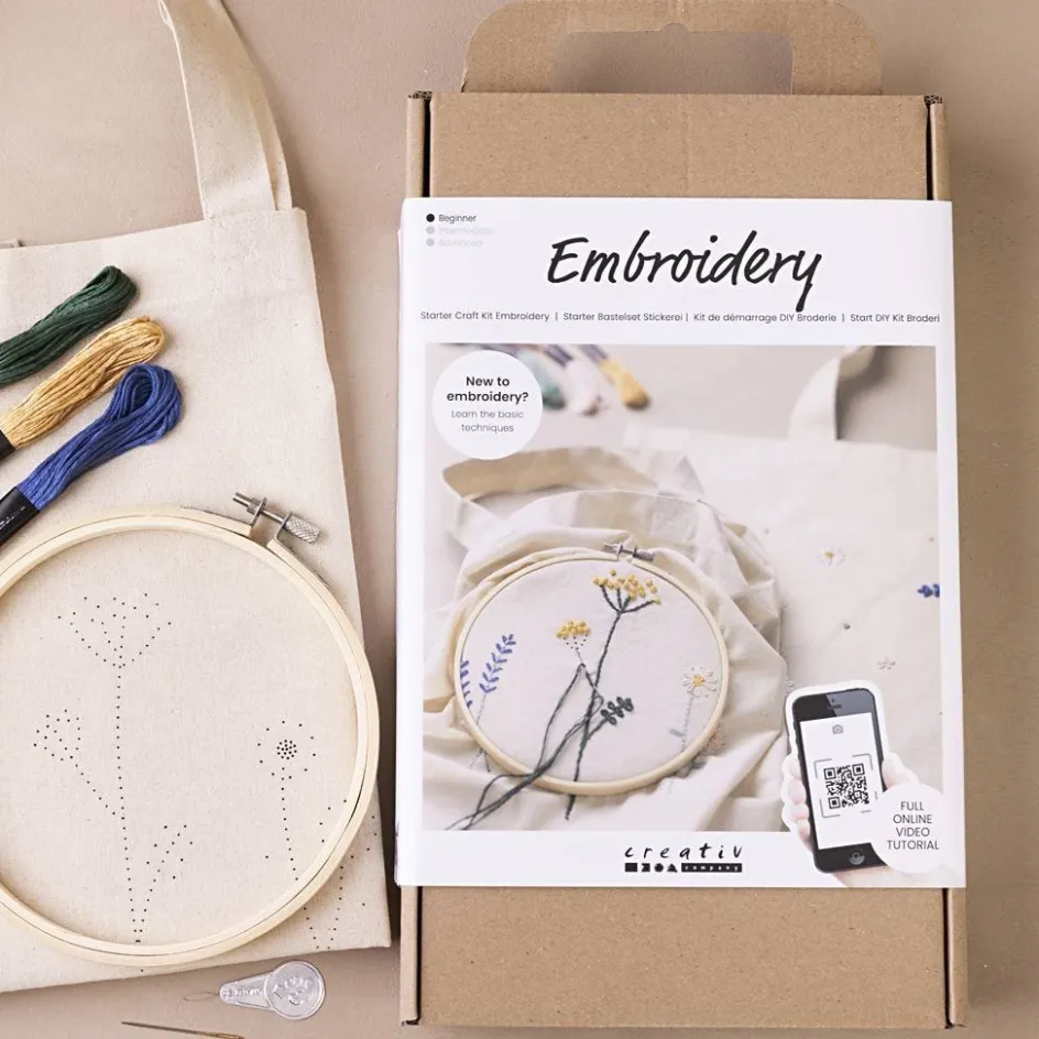 Creativ Company Starter Craft Kit Embroidery| Embroidery And Needle Punch|Diy-Kits, Textiles And Yarn