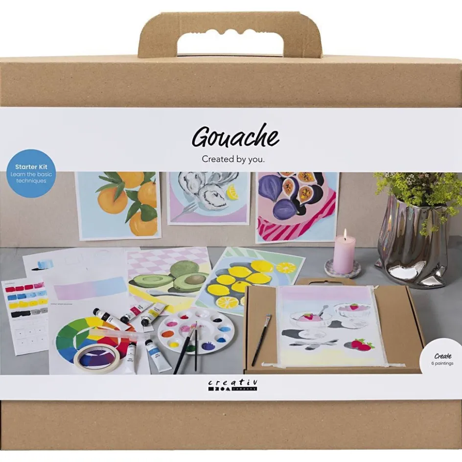 Creativ Company Starter Craft Kit Gouache| Textile Decoration|Watercolour Paints