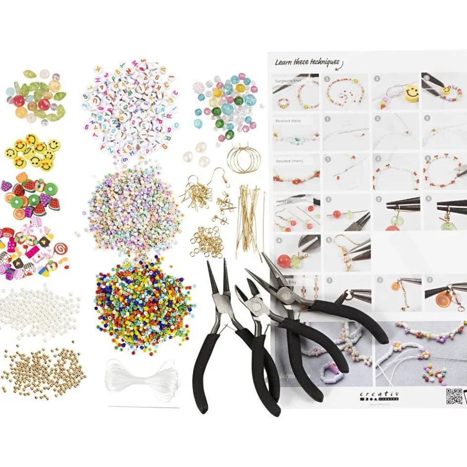 Creativ Company Starter Craft Kit Jewellery Vibrant Colours| Beads|Diy-Kits, Beads And Jewellery Making