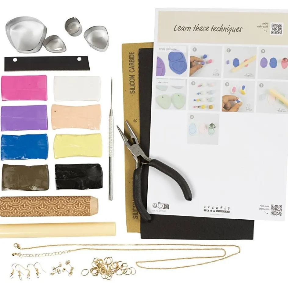 Creativ Company Starter Craft Kit Jewellery Clay| Beads|Diy-Kits, Beads And Jewellery Making