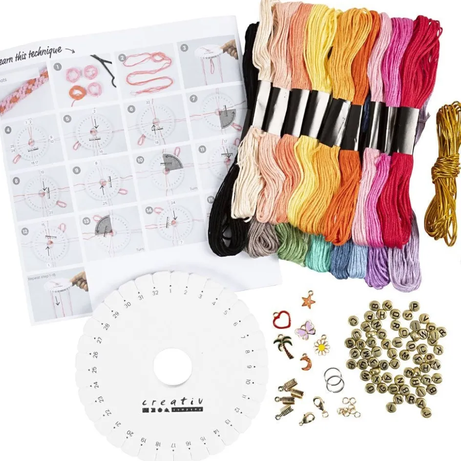 Creativ Company Starter Craft Kit Kumihimo| Chains, Cords, String And Wire|Diy-Kits, Beads And Jewellery Making