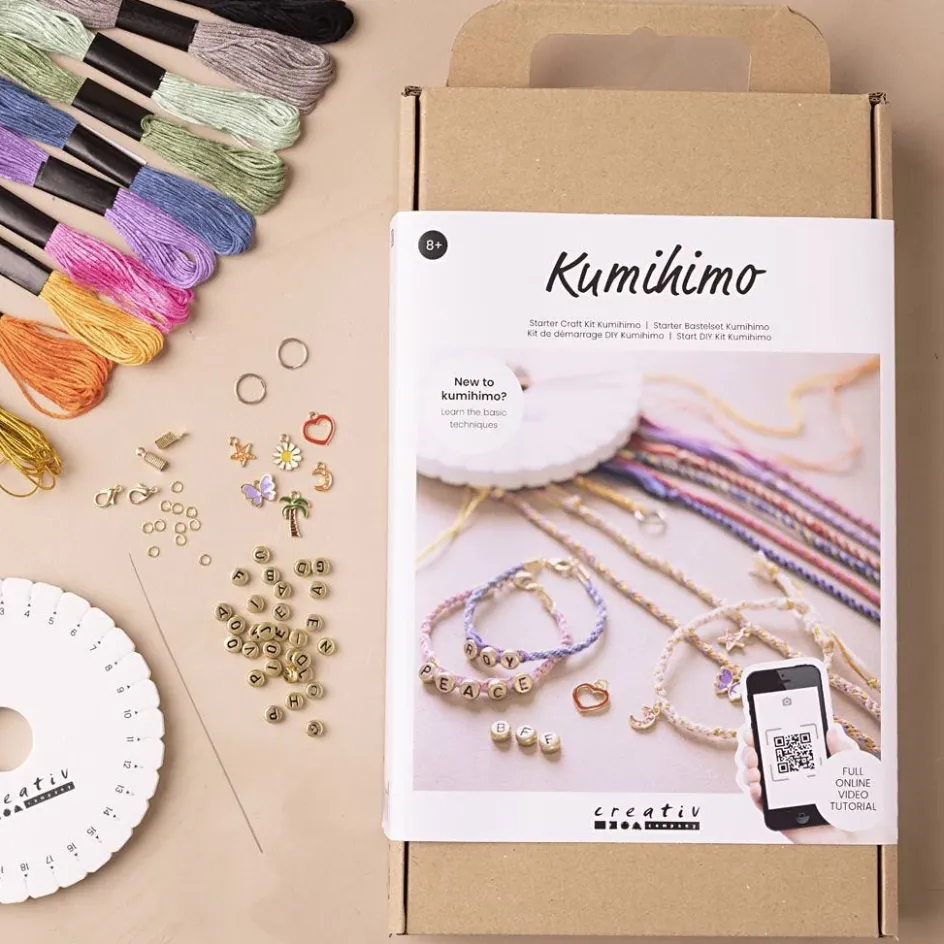 Creativ Company Starter Craft Kit Kumihimo| Chains, Cords, String And Wire|Diy-Kits, Beads And Jewellery Making