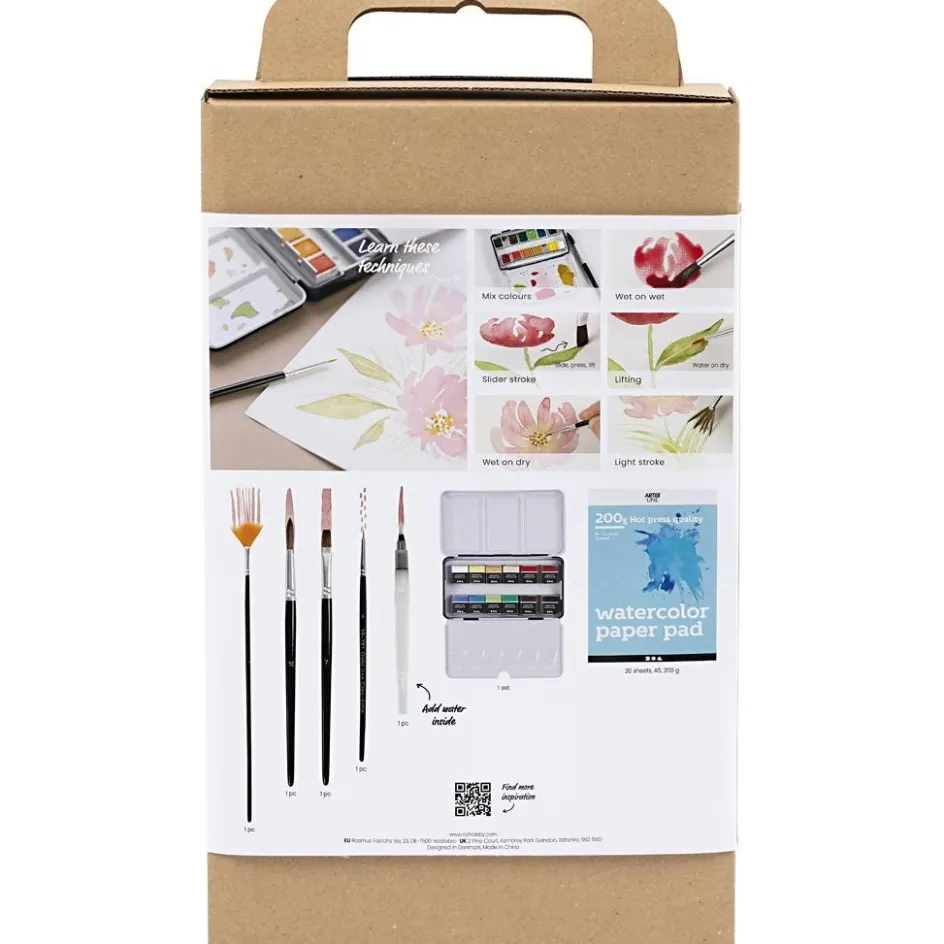 Creativ Company Starter Craft Kit Watercolours| Textile Decoration|Watercolour Paints
