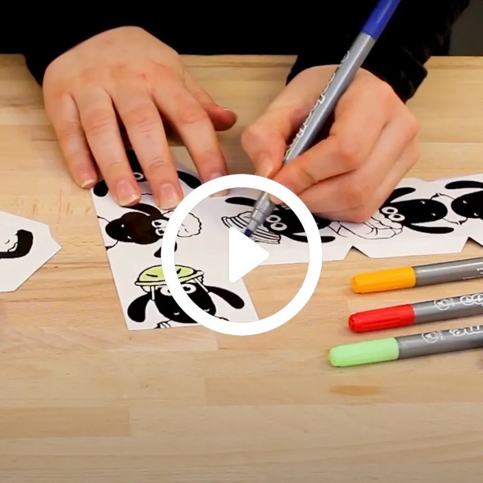Shaun the Sheep Table display with material kits| Paper Decorations And Paper Figures|Paper And Card