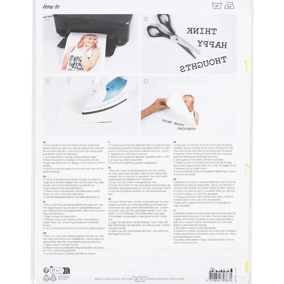 Creativ Company Transfer Sheet| Textile Decoration