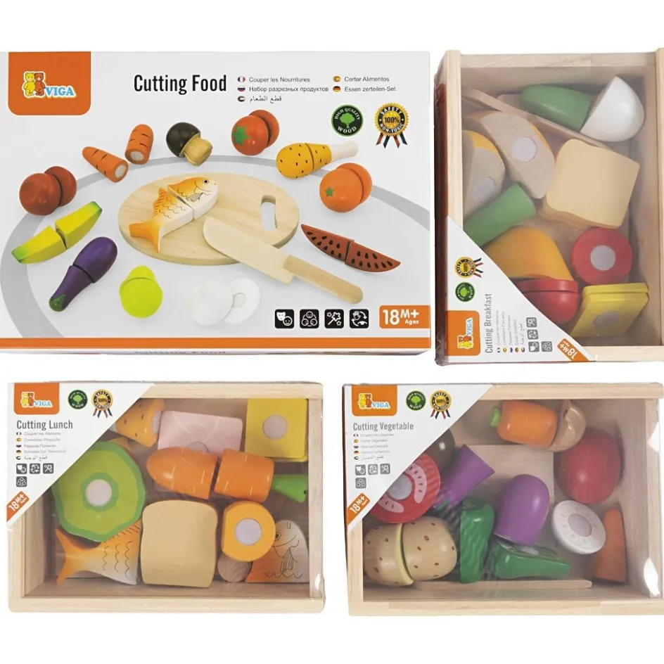 VIGA cuttable wooden food play set| Indoor Play