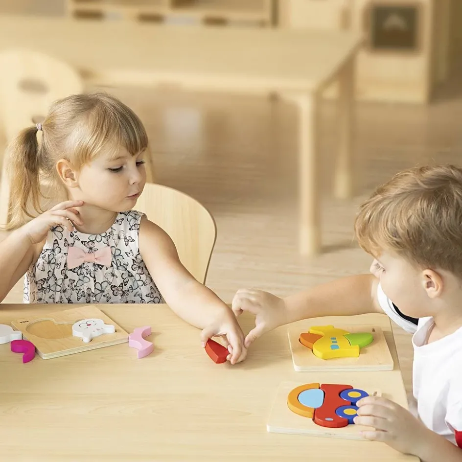VIGA jigsaw puzzle rack with 12 puzzles| Indoor Play