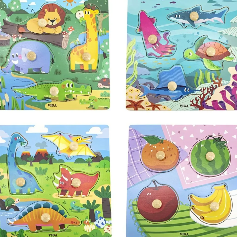 VIGA Jigsaw Puzzle with Knobs| Indoor Play