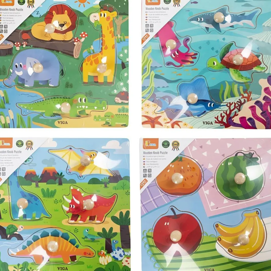 VIGA Jigsaw Puzzle with Knobs| Indoor Play