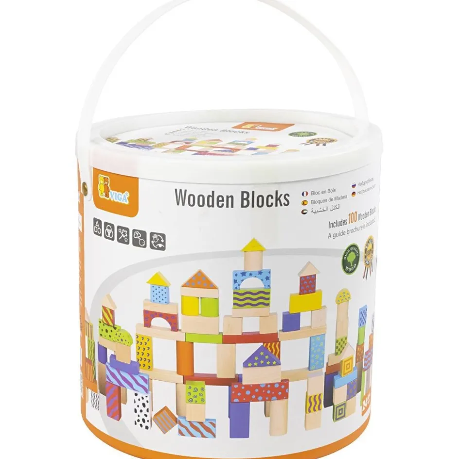 VIGA wooden blocks with pattern| Indoor Play