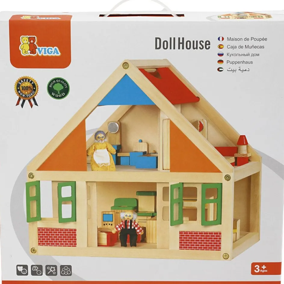 VIGA wooden doll's house| Indoor Play