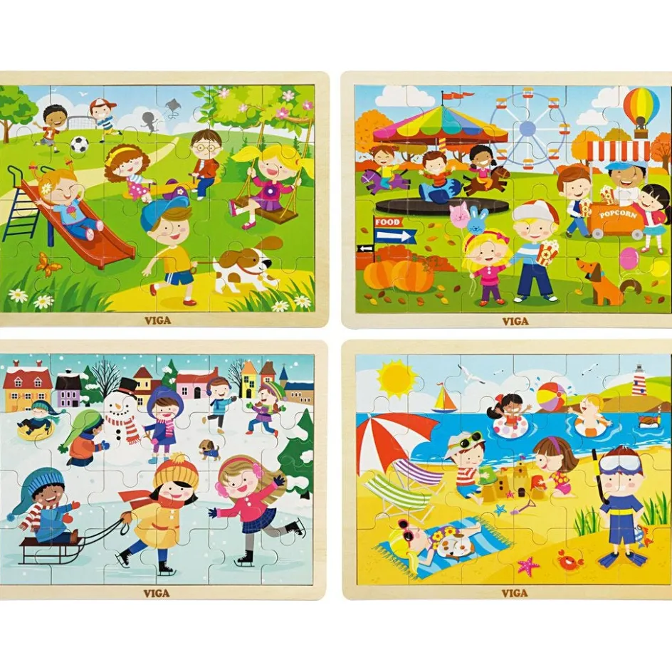 VIGA Wooden jigsaw puzzles| Indoor Play