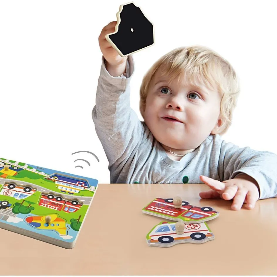 VIGA Wooden Jigsaw Puzzle with Sounds| Indoor Play