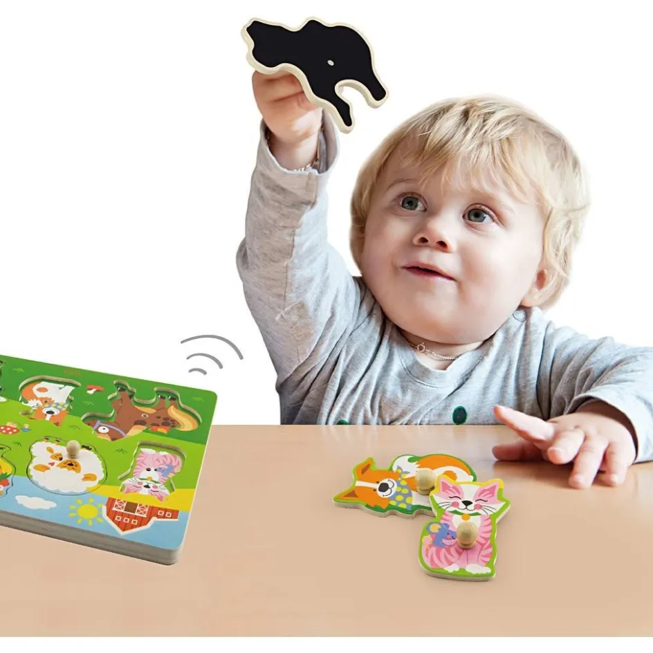 VIGA Wooden Puzzles with Sounds| Indoor Play