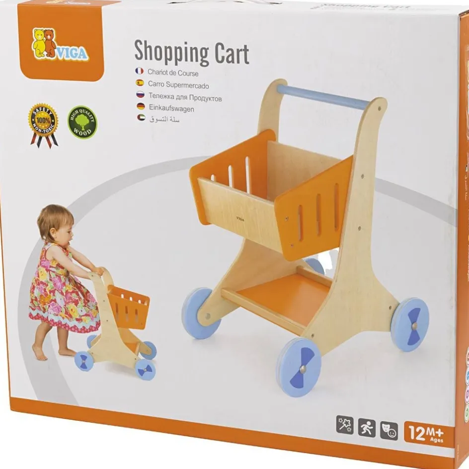 VIGA wooden shopping trolley| Indoor Play