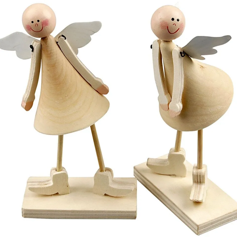Creativ Company Wooden Cone Angels| Figures, Eggs And Animals For Decorating