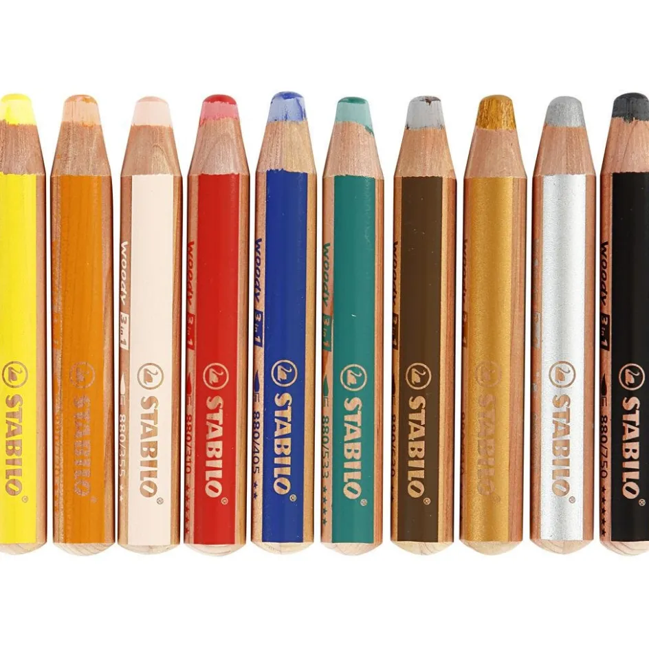 Creativ Company Woody 3-in-1 Pencils| Watercolour Paints